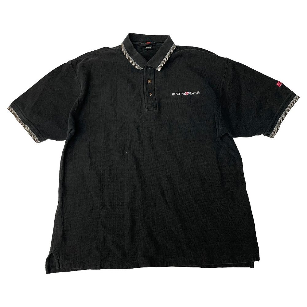 ESPN Sports Center Black Polo Mens Large